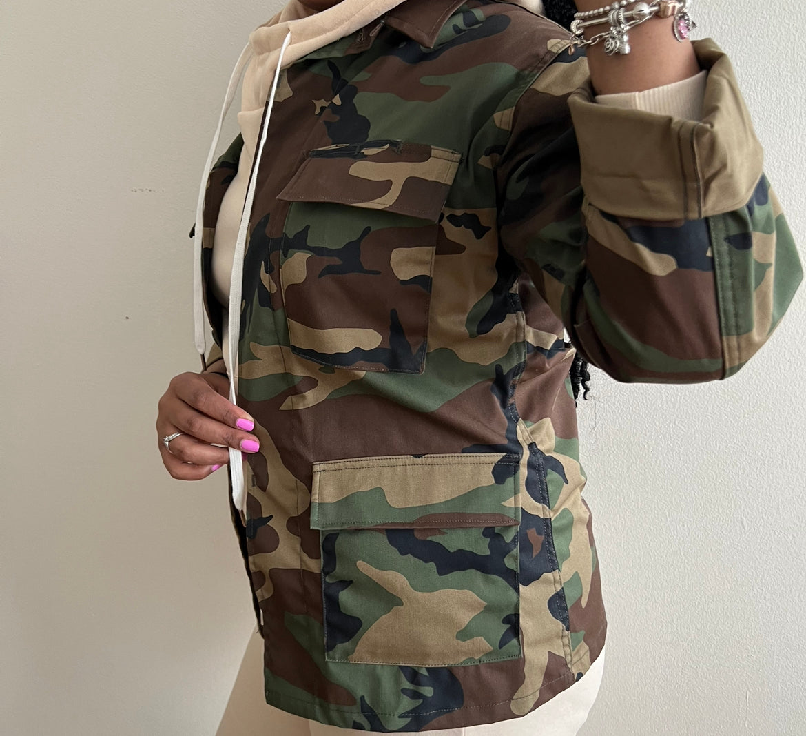 “Be Thou” Oversized Camo Jacket