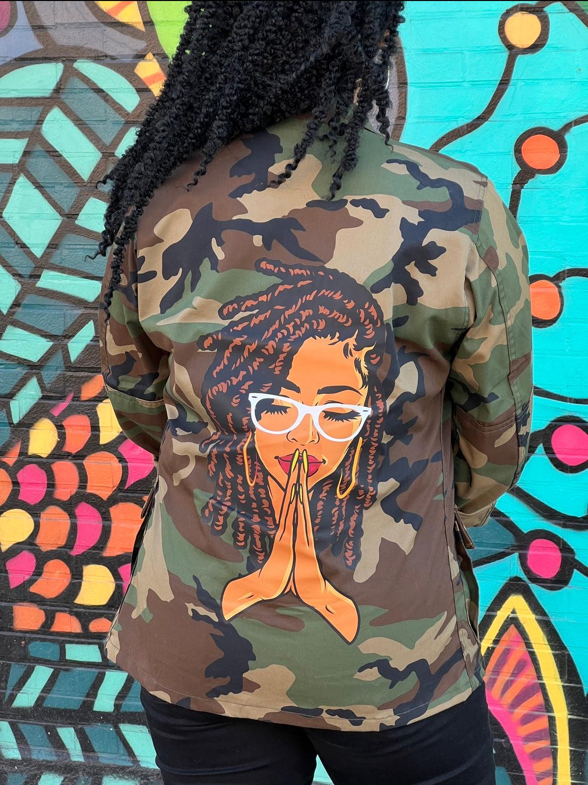 “Be Thou” Oversized Camo Jacket